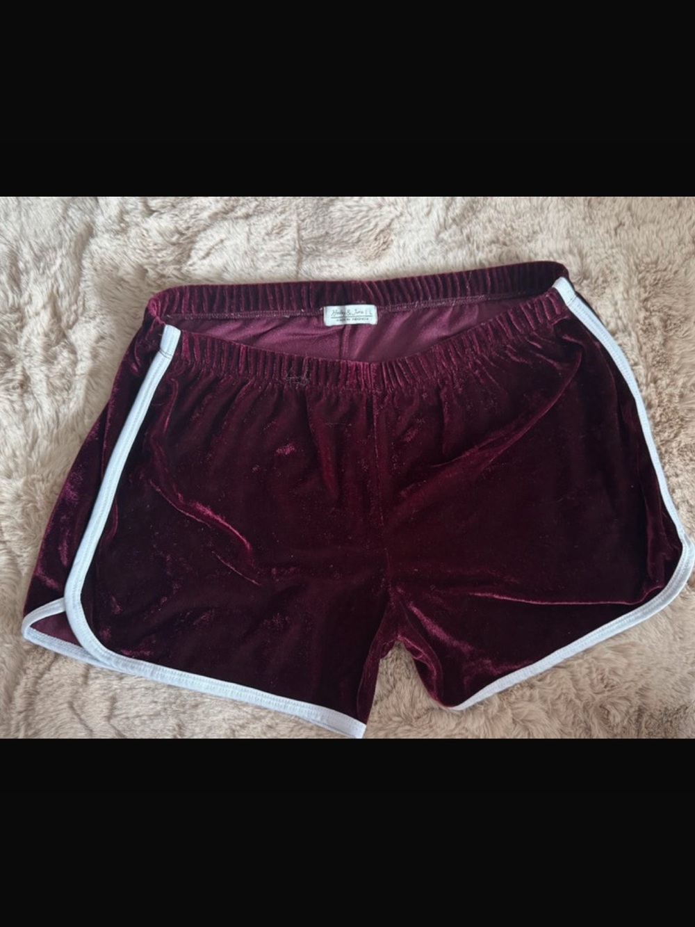 Velvet Maroon Women’s Shorts with White Trim